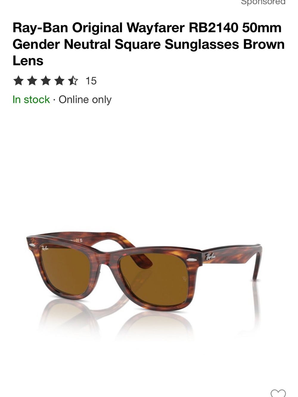 Ray-Ban Brown Tortoiseshell Wayfarer Sunglasses with Brown Lenses